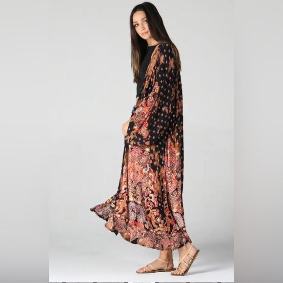 Tie dye printed duster kimono - Picture 3 of 6